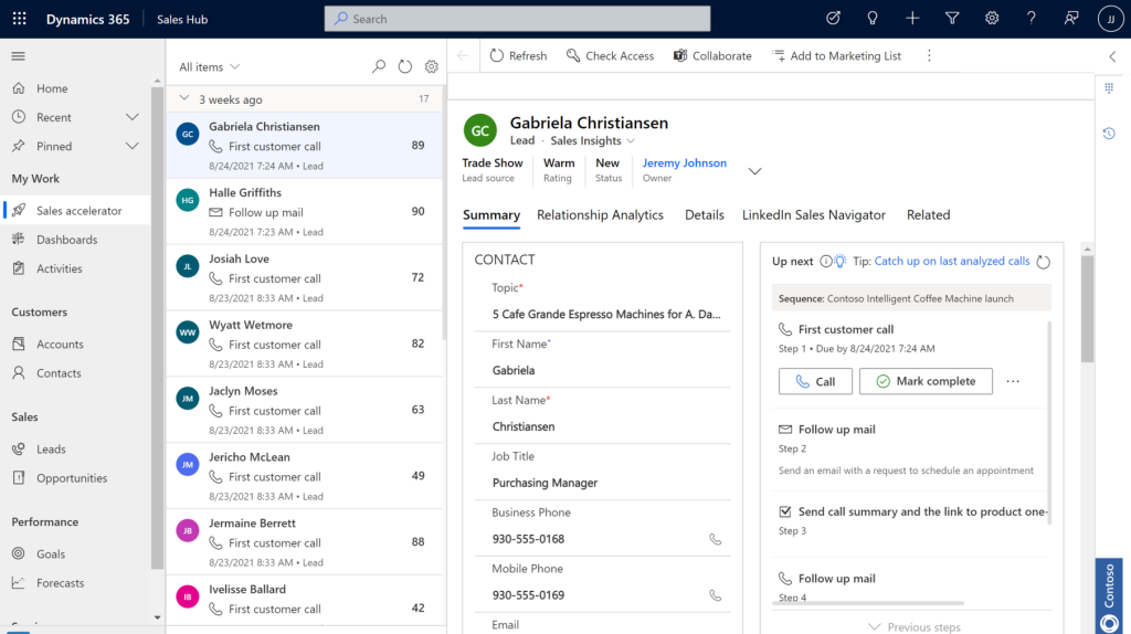 Microsoft Dynamics 365 Sales
